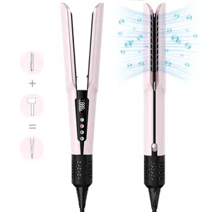 SUPGALIY Hair Straightener 2 in 1 Wet to Dry Hair Dryer and Straightener  High-Speed Airflow Rapid Heat-Up  Pink Curly Iron Portable Curler, TikTokShopBlackFriday TikTokShopCyberMonday