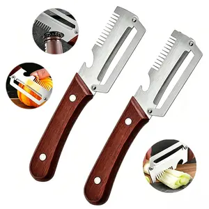 2 Pcs Multifunctional Stainless Steel Fruit & Vegetable Peeler, Finely Slices Onions, Removes Skins From Potatoes, Winter Melon, Etc