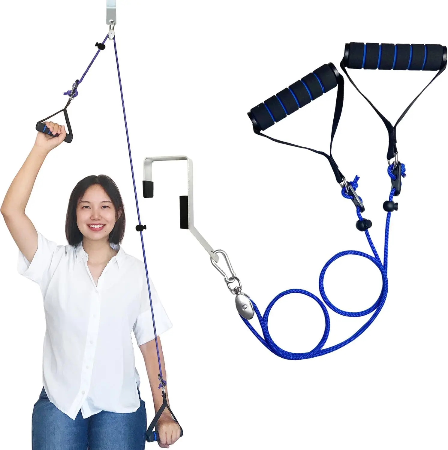 Shoulder Pulley for Physical Therapy | Over-the-Door Shoulder Rehab Pulley System | Arm Exercise Pulley for Rotator Cuff Recovery, Frozen Shoulder & Range of Motion Training