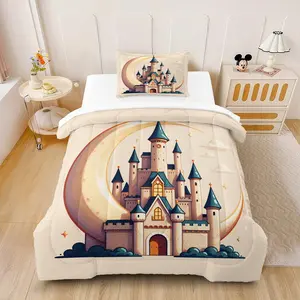 2/3Pcs Cloud Dreamy Castle Comforter Set, Sweet Girl Style, Fluffy Thick Warm Skin-friendly, Ideal for Girls Bedroom Christmas Gifting (With Filling, No Pillow Inserts)