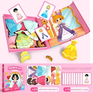 .Magnetic Dress Up Dolls for Kids 3-6 Years Old DIY Changing Face Educational Magnetic Puzzle Game Set