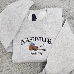 Nashville Embroidered Crewneck - Music City Sweatshirt - Nashville Tennessee - County Music Crewneck - T-shirt - Sweatshirt - Hoodie