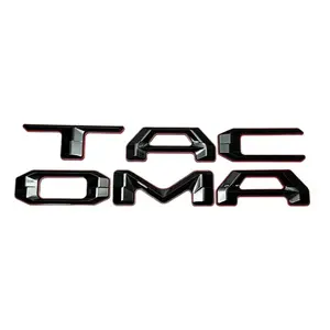 3D Gloss Black Tailgate Letter Inserts, OEM-Style Raised Badge Upgrade for 2024-2026 Toyota Tacoma, No-Drill Peel-and-Stick Vinyl for TRD Pro & Off-Road Models, OEM Decals, Tacoma 2025 Accessories