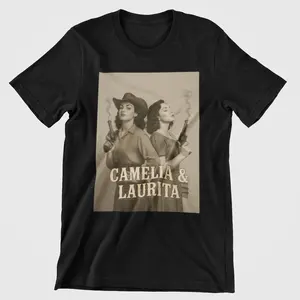 Camelia with Laurita Tee – Full Color Graphic Teacher Tee, Full Size, Spanish Quote Shirt, Casual Streetwear Unisex Top, Vintage Mexican Streetwear Unisex Shirt