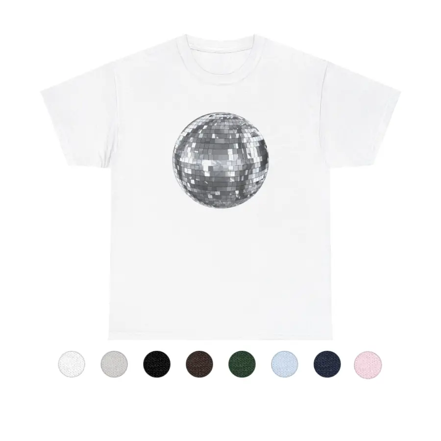 Disco Ball Trending T-shirt, Aesthetic, Full Color Unisex T-shirt, Viral Disco Ball Casual Tshirt, for Men & Women Cotton Menswear Top Basic Top Basic
