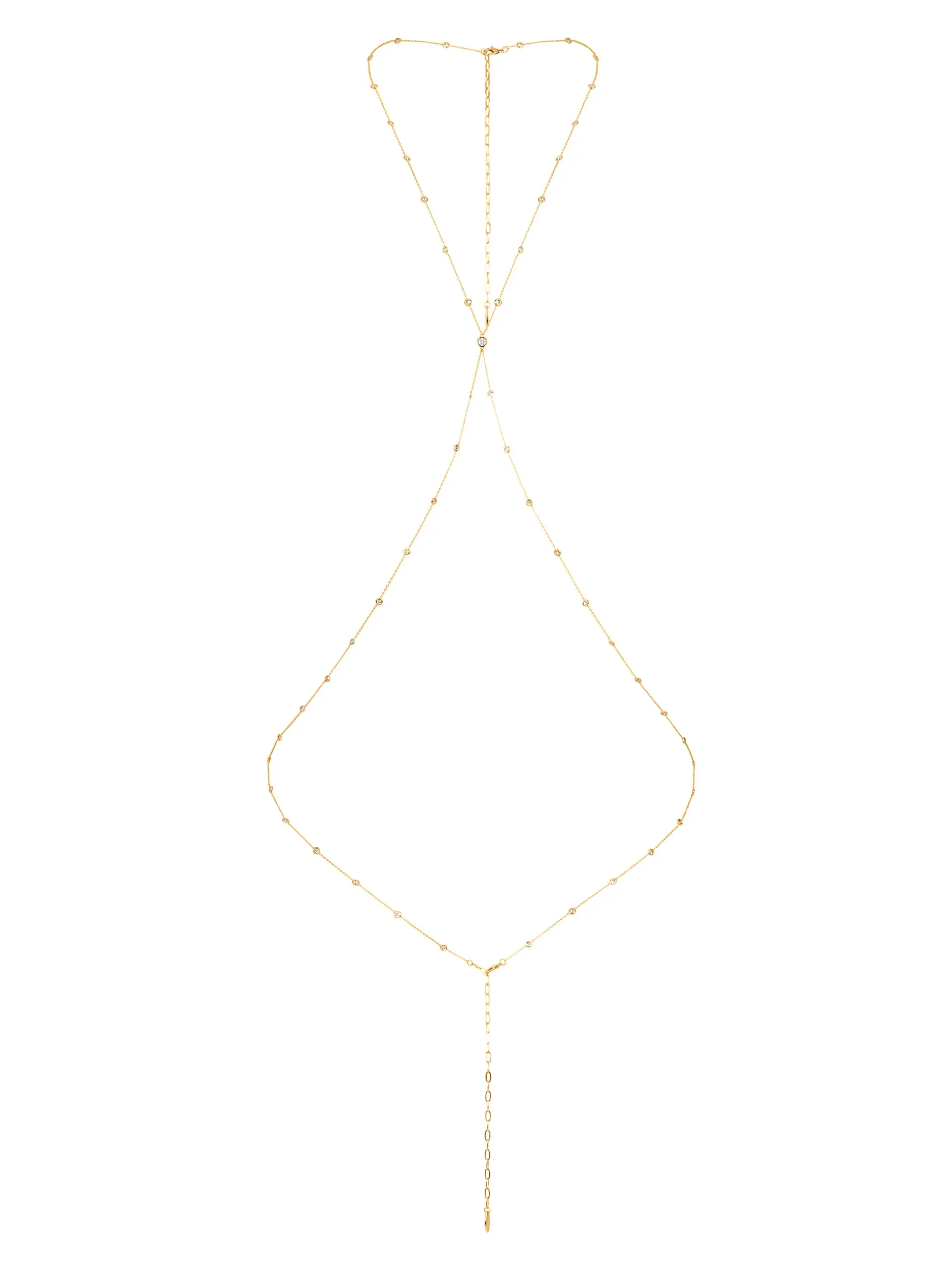 Simple Crystal X Body Chain – Gold or Silver Tone CZ Body Jewelry, Sparkling Body Harness, Festival & Beach Accessory