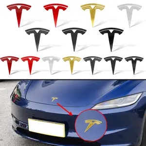 High-End Metal Material Tesla Car Emblem Badge, Durable Scratch-Resistant Tesla Car Sticker, Car Decals, Easy Peel Decorative Exterior Accessory