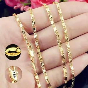 18K Gold Plated Chain Necklace for Men & Women 16-30 Inch | Classic Minimal Jewelry Chain Gift