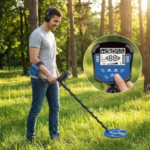 Metal Detector for Adults Waterproof-Professional Higher Accuracy Gold Detector with LCD Display,5 Mode,Advanced DSP Chip 12" Coil(Blue)