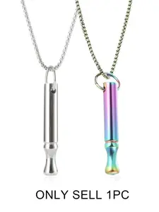 Stainless Steel Breathing Necklace, Anxiety Relief Necklace, Breathing Meditation Necklace, Stress Relief Pendant Necklace, Suitable for Both Men and Women