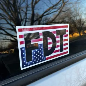 FDT Upside Down American Flag Patriotic Bumper Sticker 3.5x6