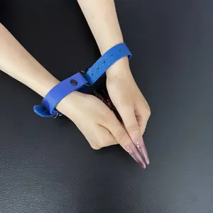 ThatDripTho Discreet Convertible Blue Leather Bracelet & Choker Necklace for Men & Women- Gothic-Inspired Brat Accessories with Versatile Design for Everyday Wear, Birthday Gifts,Valentines Gifts, Special Occasions