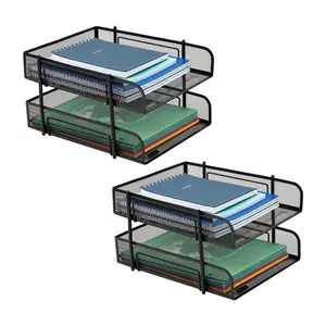 Mind Reader Paper Tray, Desk Organizer, Stackable, 2-Pack