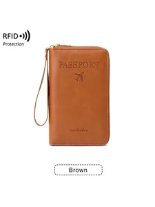 PU Leather Passport Holder and Document Wallet, Passport Cover, Summer Water-Resistant Simple Design, RFID Blocking Travel Card Case, Durable Stylish Travel Accessory, Travel Essentials