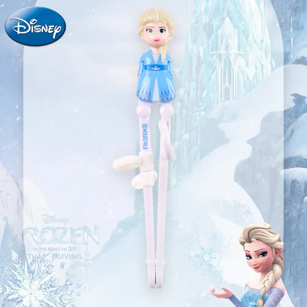 Disney Frozen2 Elsa Anna 3D Cartoon Learning Chopsticks Kids Cutlery Tableware, Utensils, Food-Grade Non-Slip Handle, Safe Drop-Proof, Picnic & Party Supplies, Home Kitchenware