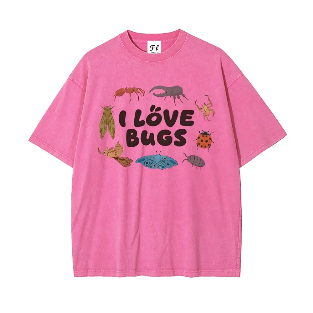 Unisex Oversized Loosely Washed Fabric Short-Sleeve Top, Insect Lover Graphic Sports Top, Super Soft Pre-Shrunk Medium Cut Batik Streetwear Menswear, Shortsleeve, Outdoor Casual, Clothes# soft cotton short sleeve   # casual t-shirt