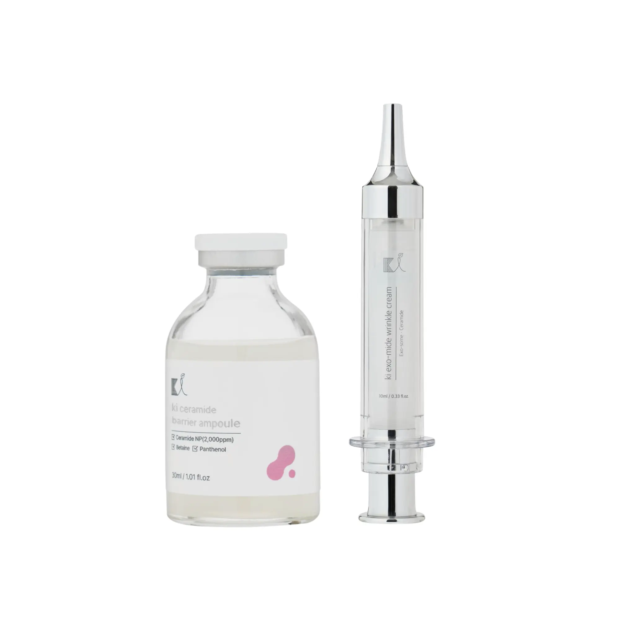 【Anti-Aging Set】KI Ceramide Barrier Ampoule + Exo-mide Wrinkle Cream – Hydrating, Repairing & Wrinkle-Reducing Skincare Duo with Ceramide NP & Exosomes hydrate serum Skincare Set Skin Serum Essence Facial Beauty Serum