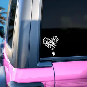 Spiderweb Heart Decal, Gothic Car Accessories, Spooky Car Accessories