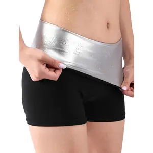 (New)1pc Women'S Sauna Shorts |                         High Stretch, Sweat-Absorbent Waist Sports Pants, Suitable for Yoga, Running, Fitness