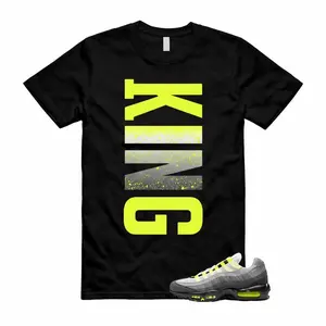Neon King Vertical Graphic Tee – Air Max 95 Match Streetwear T-Shirt