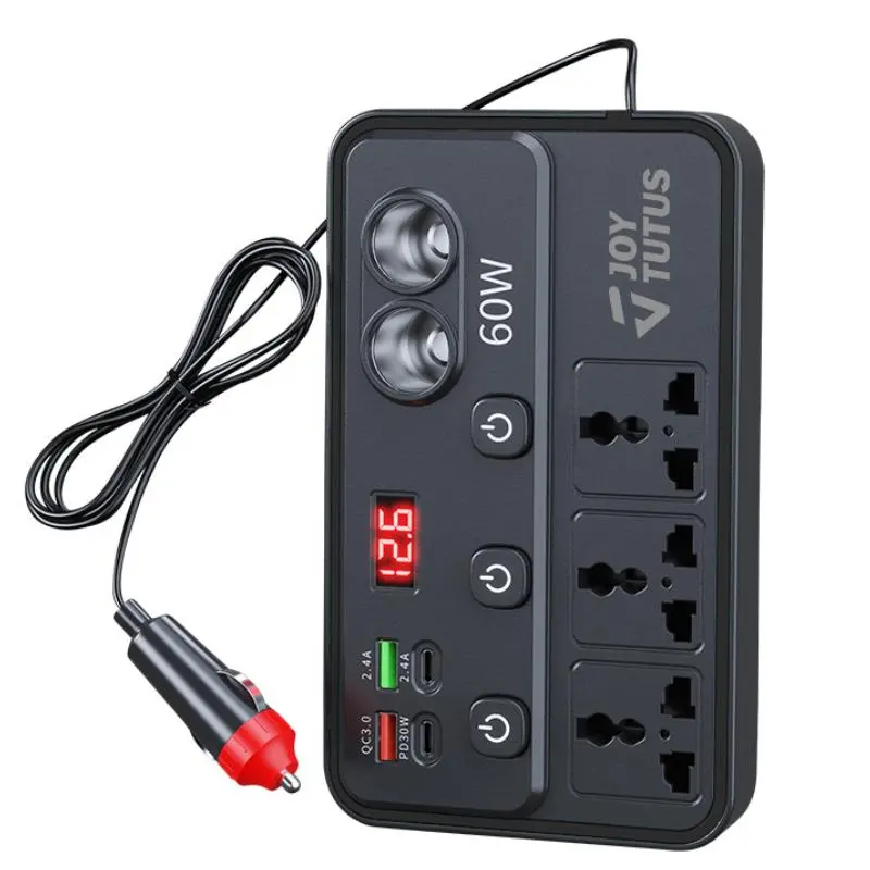 Joytutus Car Truck Inverter 12V-24V to 220V with Smart Chip QC3.0 Fast Charging for Laptops Tablets & Phones USB Ports Included Wireless Carplay Adapter tiktokshopspringglowup, Mobile Phone Charger, Phone Charging Accessories outdoor father
