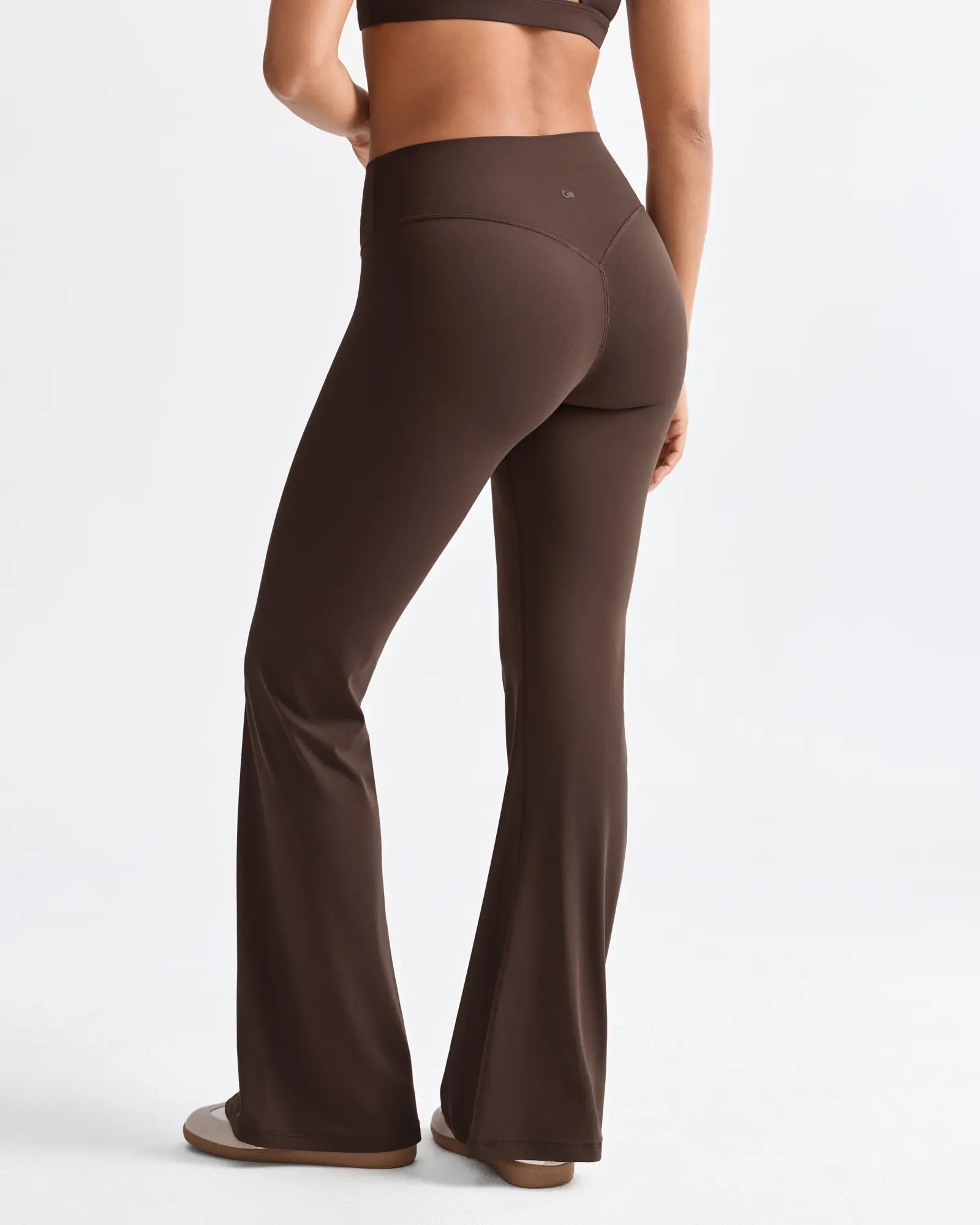 SOLBRACE Women's High Waist 31.5" No Front Seam Hidden Scrunch Butt Flare Leggings, High Stretch Breathable Lightweight Fabric, Yoga Gym Workout Leggings