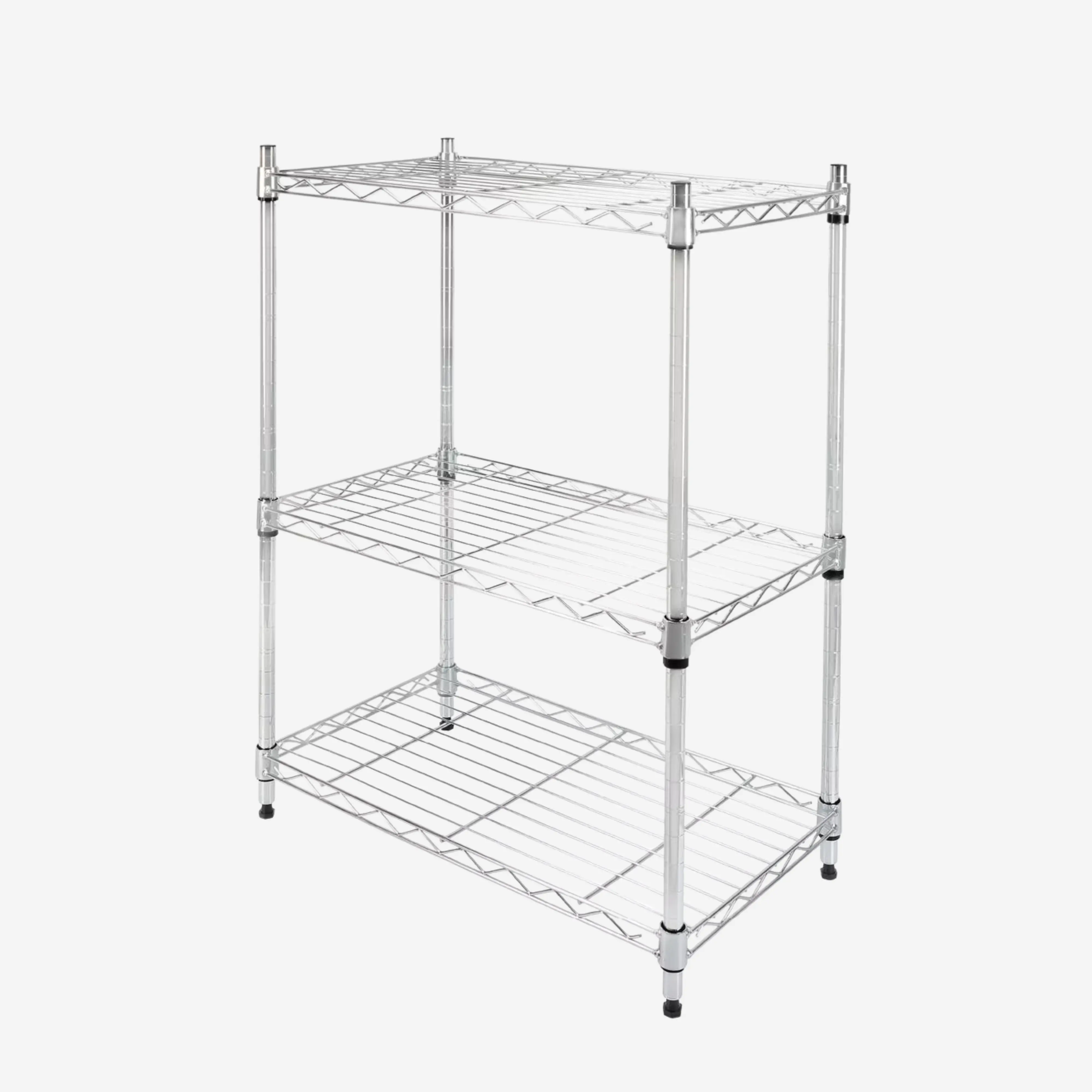 Rubbermaid 3-Tier Chrome Wire Storage Shelf Rack, NSF Certified, 23.2 x 13.4 x 30.5 in Metal Organizer