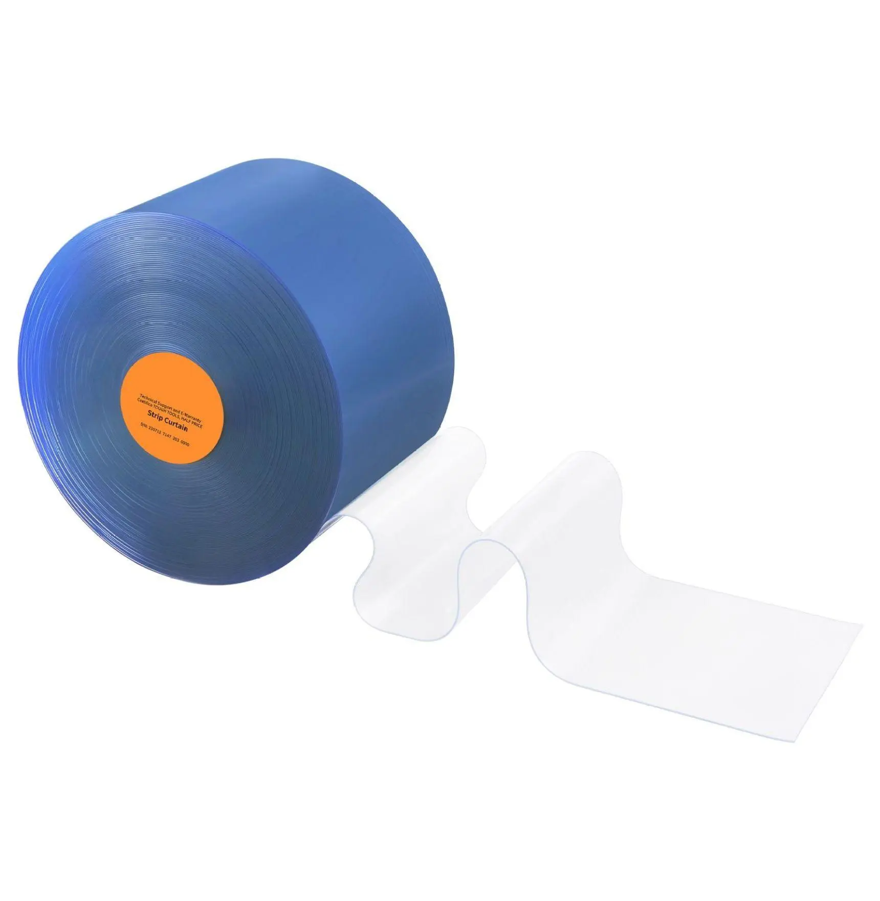 PVC Strip Curtain 164ft x 8in, Clear Door Curtain Roll, Plastic Strip for Warehouse, Garage, Supermarket, Pet Door - VEVOR Smooth Surface 164 x 8 in
