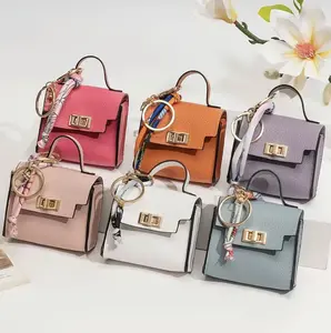 Mini Platinum Bag Square Decoration Cute Creative Car Key Decoration Earphone Bag Mouth Red Envelope  Colorful tiktokshopspringglowup