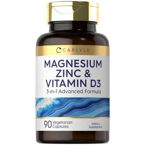 Carlyle Magnesium Zinc and Vitamin D3 | 90 Capsules | 3-in-1 Advanced Formula | Vegetarian, Non-GMO and Gluten Free