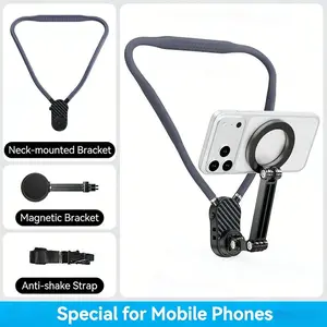Magnetic Neck Mount for Phones - Hands-Free POV/Vlog Holder, Chest Strap for iPhone 16 15 14 13, Android, Action Cameras, and Smartphone (Magnetic Attraction)