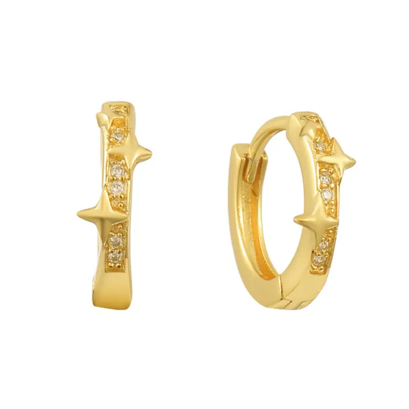 EVRY JEWELS Women's Gold or Silver Plated Star Element Earrings, Fashion Jewelry with Space Design for Daily Wear