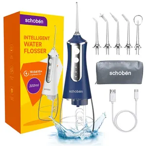 Portable Rechargeable Oral Irrigator, Cordless Water Flosser with 3 Modes & 5 Replaceable Tips, Water Flosser for Home & Travel