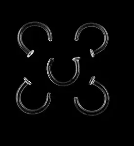 Clear Glass Hoop Nose Ring