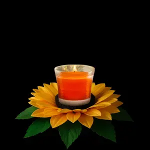 Porta Velas eforma de  Girasol para Centro de Mesa