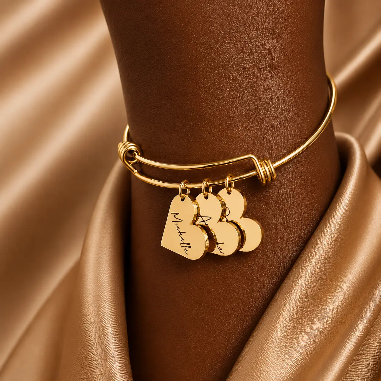Engraved Heart Bangle