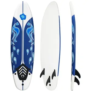 6ft Soft Top Surfboard for Beginners, Durable Surf Board with Detachable Fins & Anti-Slip EPE Deck, Lightweight Beginner Surfboard for Kids Adults Beach Surfing Water Sports