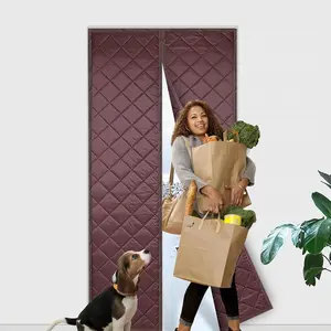 Winter Cotton Door Curtain No Drilling Magnetic Screen Door Windproof Partition Curtain, Warm Home Door Curtain, Windproof