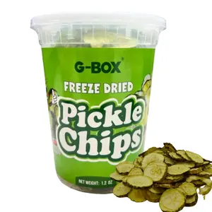 G-BOX Freeze Dried Pickles Chips in Air-tight Sealed Container Pickled Snacks Veggie Tangy Crunchy