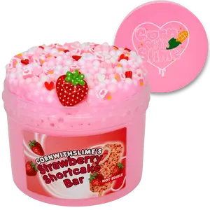 Strawberry Shortcake Bar Slime Floam Texture Scented Strawberry Shortcake Ice Cream Bar