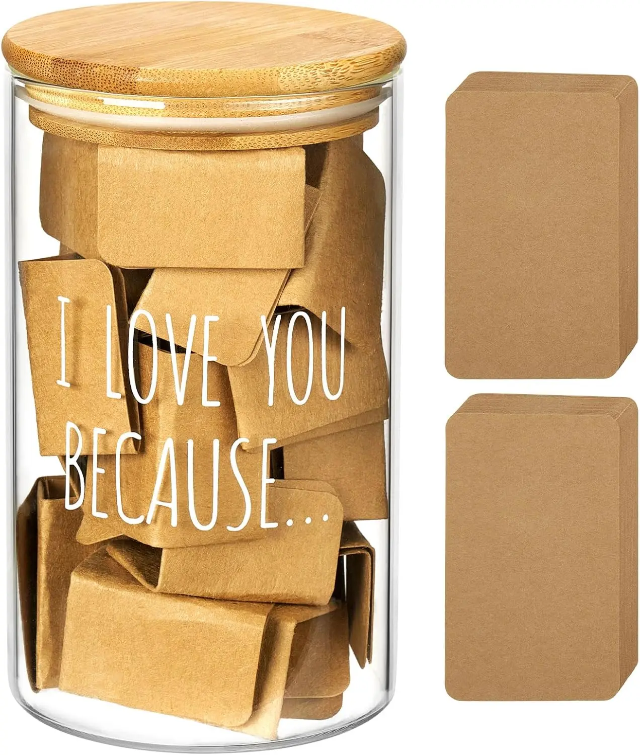 Reasons I Love You Memory Jar with 50 Blank Notes Gifts for Valentines Day Anniversary, Birthday, Long Distance Relationship Gift for Boyfriend Girlfriend, Husband Wife, Couples, Mom Dad