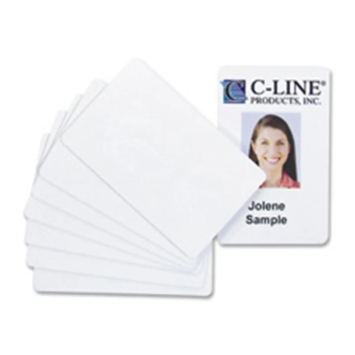 212 MAIN CR80 Size PVC ID Badge Cards, 30 Mil Thick PVC Material, 3.38 in. x 2.13 in., 100-Pack White ID Badges Compatible with Thermal Printers