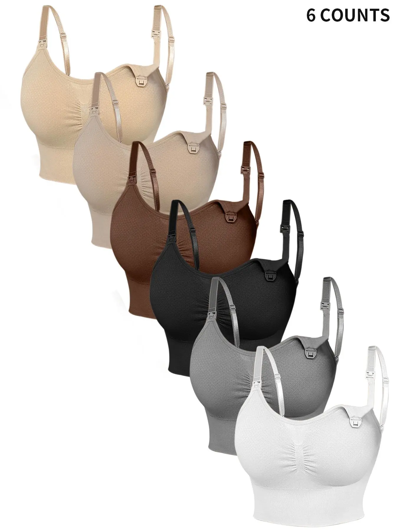 Maternity Bra, Solid Color Prenatal Removable Breast Chest Pads Nursing Bra, Maternity Prenatal Underwear for Pregnancy & Postpartum, Maternity Soft Breathable Underwear, Seamless Maternity Bra, Maternity Bras for Breastfeeding