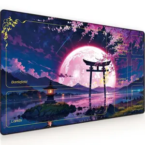 Board Game Card Mat, 3mm Mouse Pad, Japanese Style, Magic: the Gathering, Collectible Card Game Mat, Non-Slip Base, Game Partitioning, Suitable for Card Games