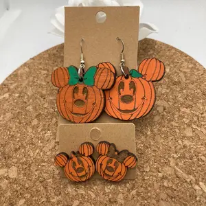 D44 Pumpkin Mouse Earrings