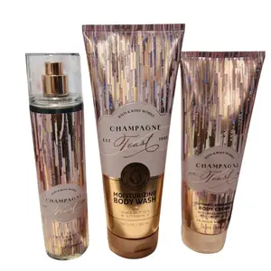 Champagne Toast Daily set, Body Wash 10 Fl oz, Fine Fragrance Mist 8 Fl oz, Body Cream 8 Fl Oz.