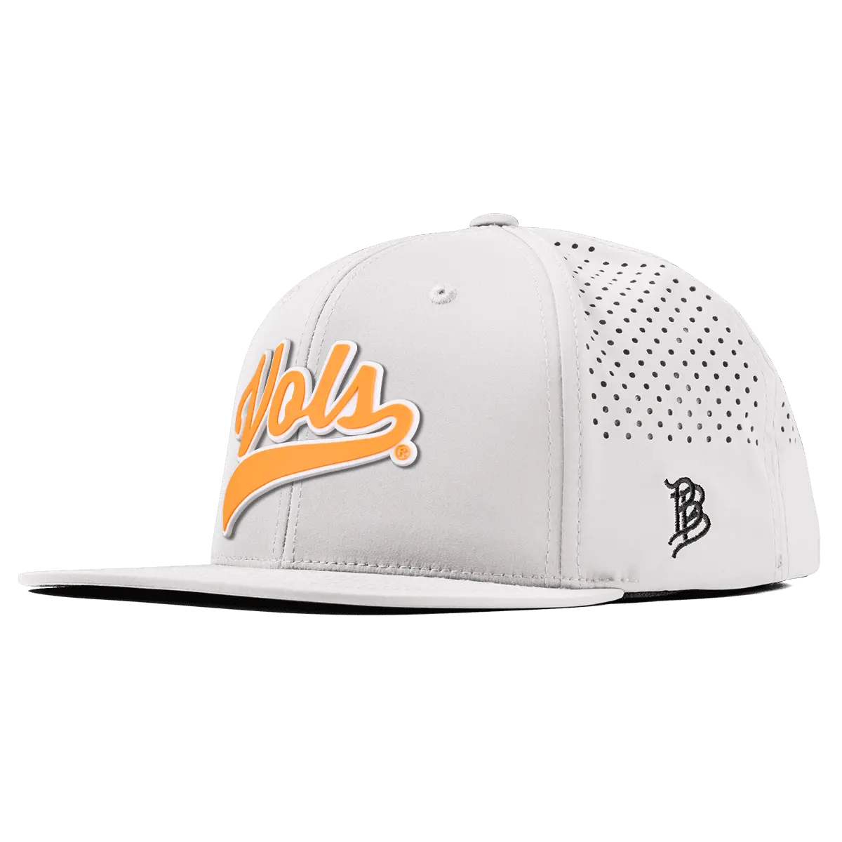Fashionable College Hats: University of Tennessee Vols Script Flat Top Cap, Adjustable Snapback with PVC Patch and UPF 50+ for Everyday Wear