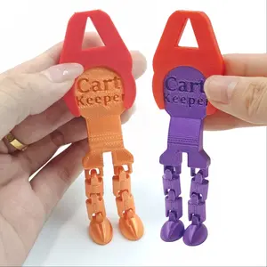 2pcs Creative Shopping Cart Token Keychain Set/Shopping Cart Unlocker Cartoon Doll, Durable Plastic Cartoon Character Design, Portable and Reusable, Perfect for Supermarket Cart Token Unlocking - Halloween and Christmas Gifts