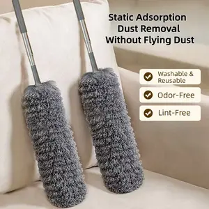 Multifunctional Telescopic Duster, Household Static Adsorption Design for Deep Dust Removal. Ideal for thorough home cleaning with extendable pole to reach high areas without ladders, equipped with multiple replaceable cleaning heads.