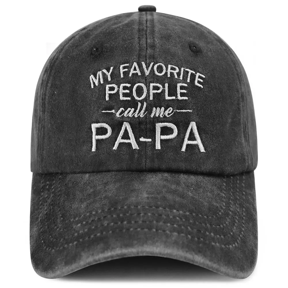 Men's Embroidered Papa Dad Hat, Funny 100% Cotton Baseball Cap, Adjustable Gift for Grandpa on Father's Day or Birthday, Mens Hats